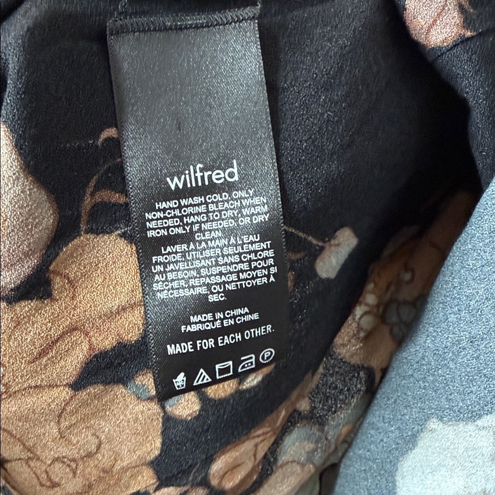 Aritzia Wilfred US6 Novella Black Floral Long Sleeve Mini Dress - Picture 7 of 8